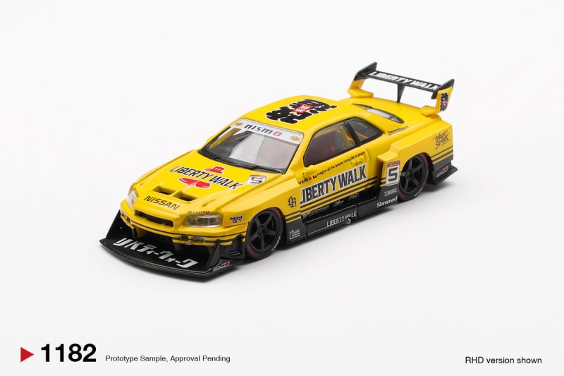 Mini GT #1182 Nissan Skyline Liberty Walk Super Silhouette Sport Yellow (box version)